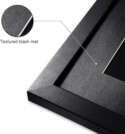 ELSKER&HOME 18x18 Frame Black, 14x14 Frame with Mat or 18x18 Picture Frame without Mat 3 Pack, Wall Mounting Include 3 Wall Art Prints