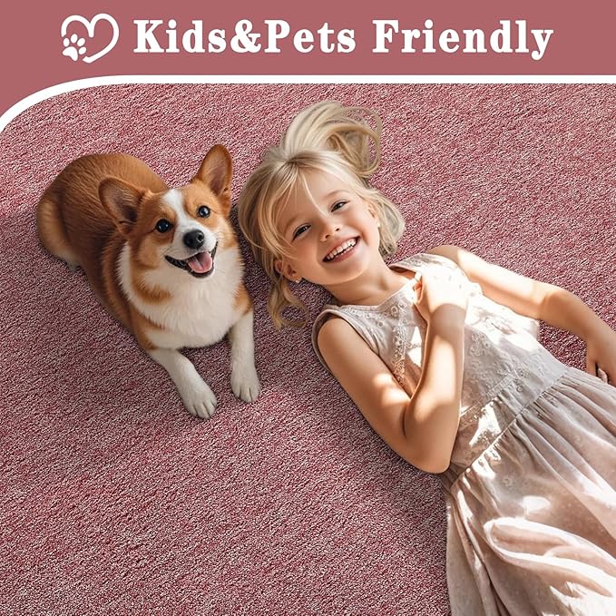 5x7 Area Rugs for Bedroom Living Room, Dark Red Soft Low-Pile Modern Indoor Thickened Memory Foam Non-Slip Washable Carpets for Kids Dorm Home Decor Rug