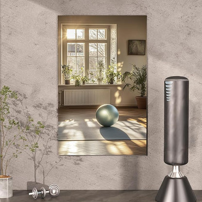 Hasipu Home Gym Workout Mirror 48" L x 30" W-1pcs Large Full Length Mounted Full Body Frameless Mirror for Workout, Yoga, Garage, Bedroom, Dance
