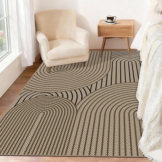 Easy Jute Rugs for Entryway, 3' x 5' Indoor Outdoor Rug, Washable Ultra-Thin Non-Slip Area Rug for Foyer, Backdoor, Living Room, Kitchen, Bedroom, Balcony