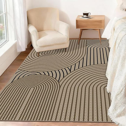 Easy Jute Rugs for Entryway, 3' x 5' Indoor Outdoor Rug, Washable Ultra-Thin Non-Slip Area Rug for Foyer, Backdoor, Living Room, Kitchen, Bedroom, Balcony