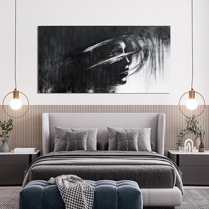 Canvas Wall Art Decor Black and White Abstract Wall Art Prints Wall Art for Living Room Artwork for Walls Art Work for Wall Decor Modern Abstract Wall Art Pictures Bedroom Office Decor 20" X 40"