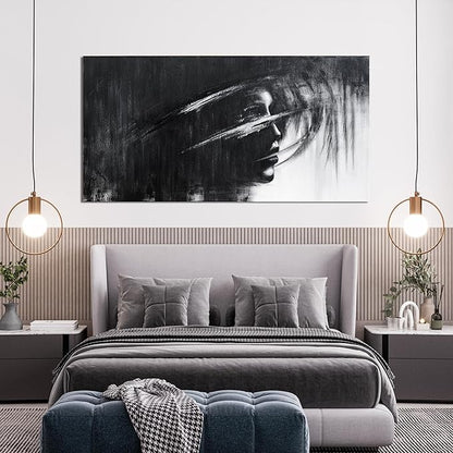 Canvas Wall Art Decor Black and White Abstract Wall Art Prints Wall Art for Living Room Artwork for Walls Art Work for Wall Decor Modern Abstract Wall Art Pictures Bedroom Office Decor 20" X 40"