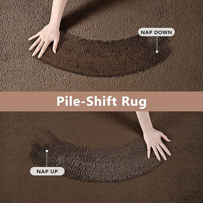 FinRèc 2x6 Washable Runner Rugs for Kitchen Hallway Bedroom, Low Pile Thin Rug Solid Color, Non-Slip Carpet Indoor for Home Decor (Pure Brown)