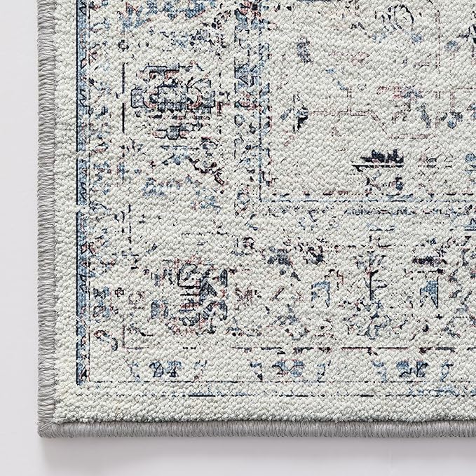 LUMI 4x6 Washable Area Rug for Living Room, Ultra Soft Traditional Rugs Non Slip with Rubber Backing, Low Profile, High Traffic, Stain Resistant Carpets, Ideal for Bedroom, Dining Room, Indoor