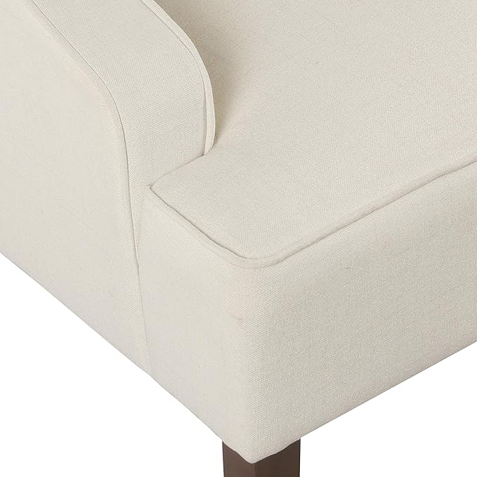 Homepop Upholstered Classic Swoop Arm Accent Chair Home Décor,Warm Ivory