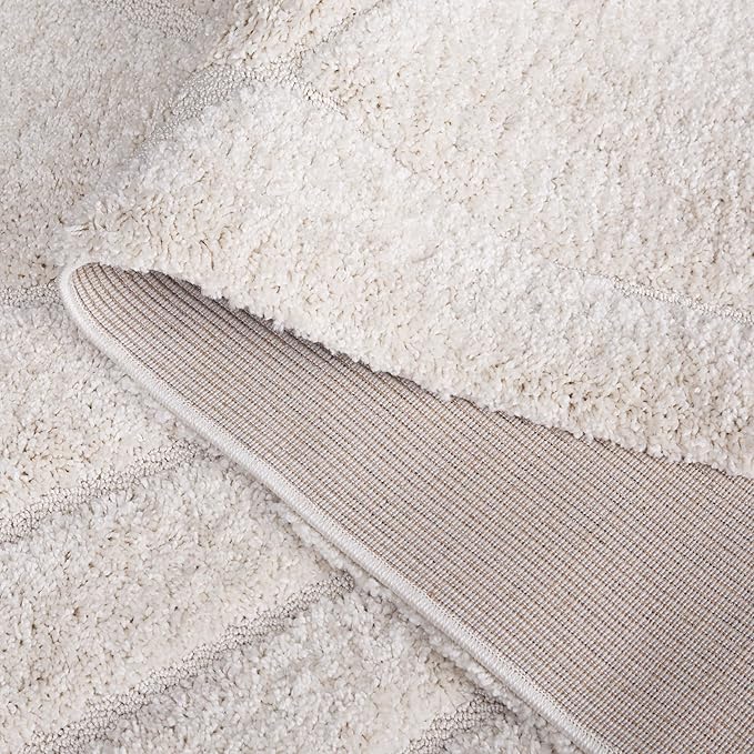 SAFAVIEH Florida Shag Collection Runner Rug - 21' Runner, Creme, Transitional Design, Ideal for High Traffic Areas in Hallway, Bathroom & Kitchen (SG471-1111-221)