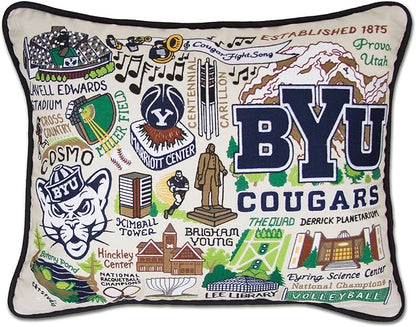 Catstudio Brigham Young University (BYU) Collegiate Embroidered Decorative Throw Pillow