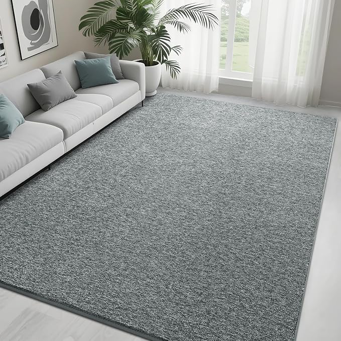 6x9 Area Rugs for Bedroom Living Room, Grey Green Soft Low-Pile Modern Indoor Thickened Memory Foam Non-Slip Washable Carpets for Kids Dorm Home Decor Rug
