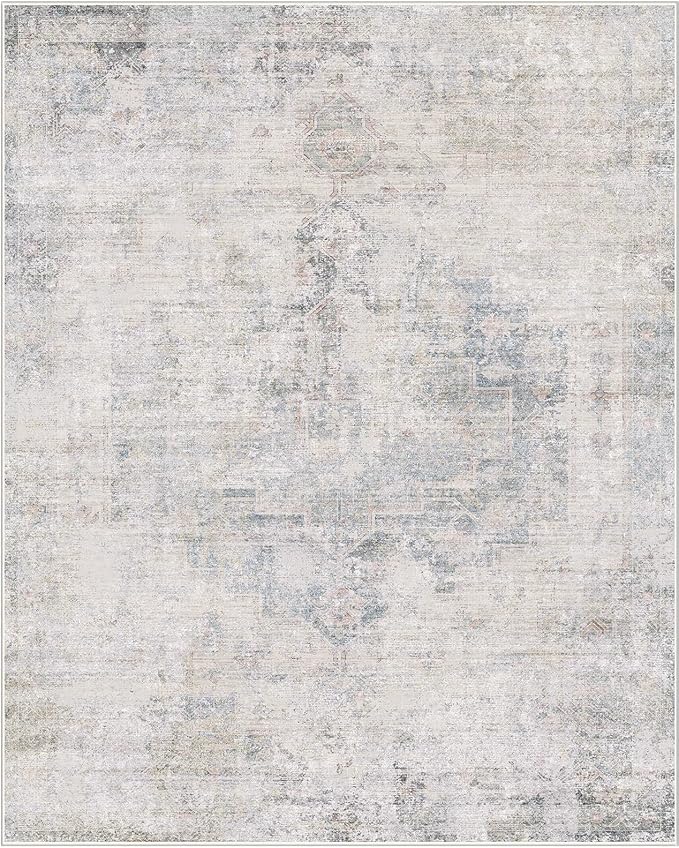 Hazo Haus Non Slip 10ft Long Hallway Runner Rug - Blue and Gray 2 x 10 Runner Rug, Washable & Waterproof 2x10 Kitchen Floor Mat - Modern Abstract Design Décor