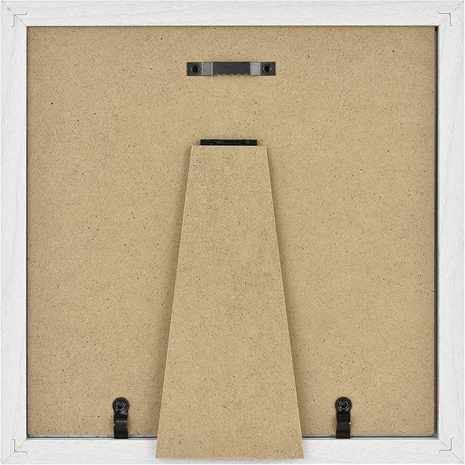 MCS Gallery Essential Picture Frame Set 8x8 White Woodgrain, Square Gallery Wall Hanging Picture Frames for Photos & Art Prints (2-Pack)