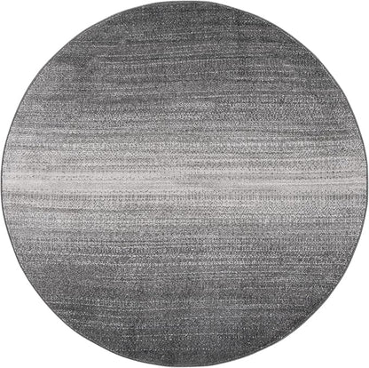 SAFAVIEH Adirondack Collection Area Rug - 6' Round, Dark Grey & Light Grey, Modern Design, Non-Shedding & Easy Care, Ideal for The Living Room, Dining, Bedroom (ADR183H)