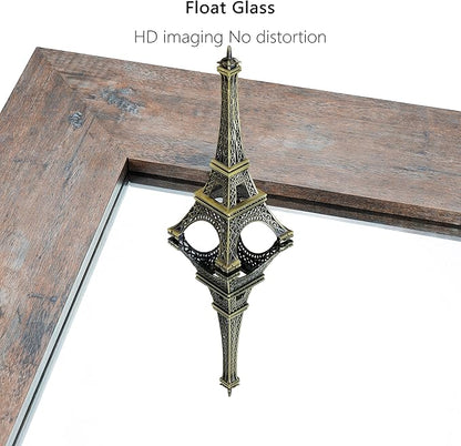 Syndra Wood Mirror with Frame, Rustic 24X32 Inch Wall Mounted Vanity Mirror with Large Wood Frame, Farmhouse Bathroom Mirror for Bedroom, Living Room, Entryway Wall Decor(Natural)