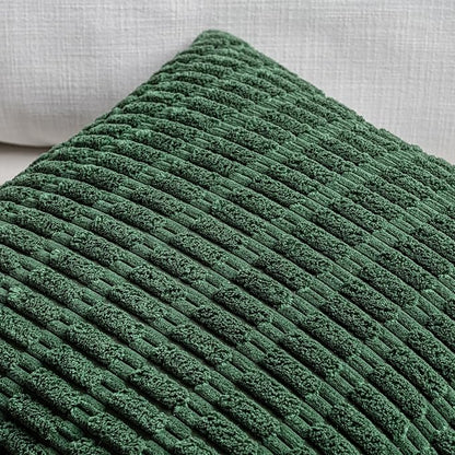 Fancy Homi 4 Packs Decorative Throw Pillow Covers for Living Room Couch Bed, Modern Farmhouse Boho Home Décor Accent Cushion Case, 18" x 18", Forest Green