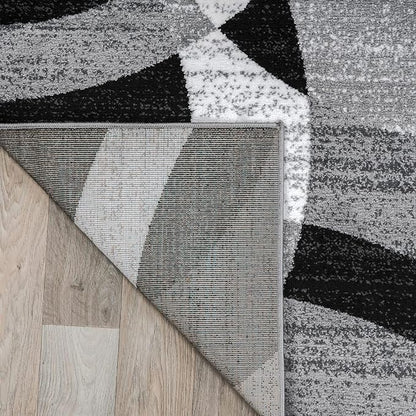 Rugshop Gray Medium Indoor Area Rug, Abstract Circles, High-Traffic, Non-Shedding, for Living Room, Home Office and Bedroom, 4' x 6'