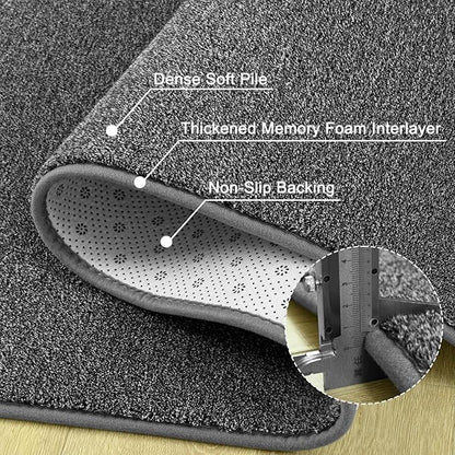 6x9 Area Rugs for Bedroom Living Room, Dark Grey Soft Low-Pile Modern Indoor Thickened Memory Foam Non-Slip Washable Carpets for Kids Dorm Home Decor Rug