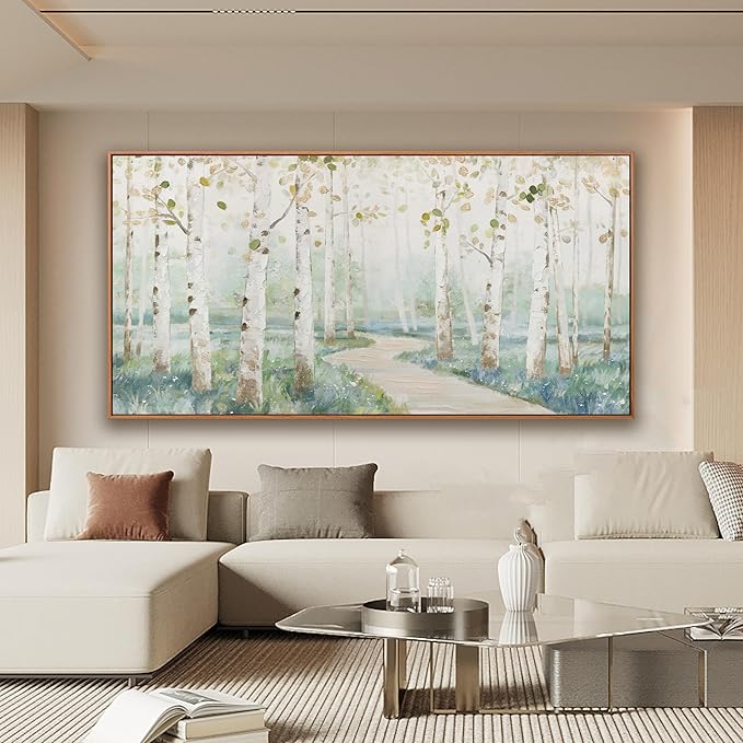 Framed Wall Art Canvas Decor Modern Natural Landscape Wall Art Decorations Artwork Colorful Forest Path Large Home Decor Wall Art Prints Framed for Living Room Wall Bedroom Kitchen Office Decor 29×58 Inch With Framed