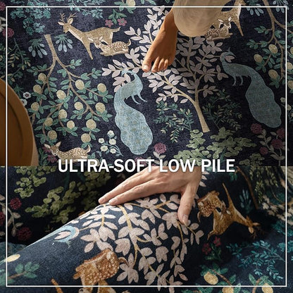 Washable Runners for Hallways Kitchen Rug: 2'6"x8' Runner Rug Stain Resistant Non Slip Low Pile Soft Carpet Runner Rug for Entryway Bedroom Beside Bathroom Laundry Room