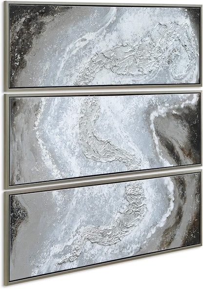 Empire Art Direct Abstract Wall Art Textured Hand Painted Canvas by Martin Edwards, Triptych, 60" x 20" each, Iced