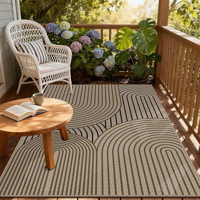Easy Jute Rugs for Entryway, 3' x 5' Indoor Outdoor Rug, Washable Ultra-Thin Non-Slip Area Rug for Foyer, Backdoor, Living Room, Kitchen, Bedroom, Balcony