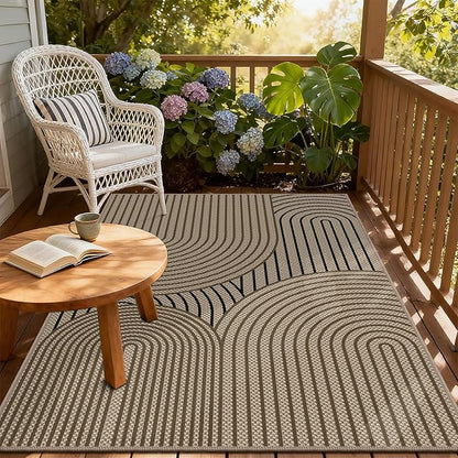Easy Jute Rugs for Entryway, 3' x 5' Indoor Outdoor Rug, Washable Ultra-Thin Non-Slip Area Rug for Foyer, Backdoor, Living Room, Kitchen, Bedroom, Balcony