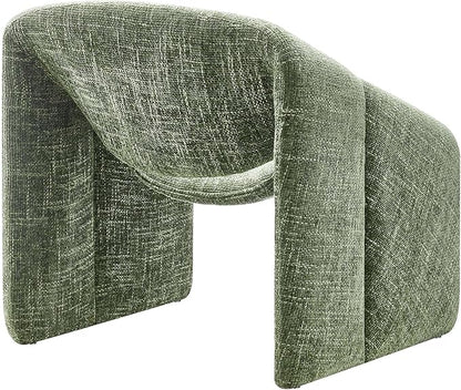 Modway Vivi Chenille Upholstered Accent Basil-Plush, Comfy Armchair, Ideal as a Modern Barrel, Lounge Reading Chair for Living Room, Bedroom or Cozy Corner Seating