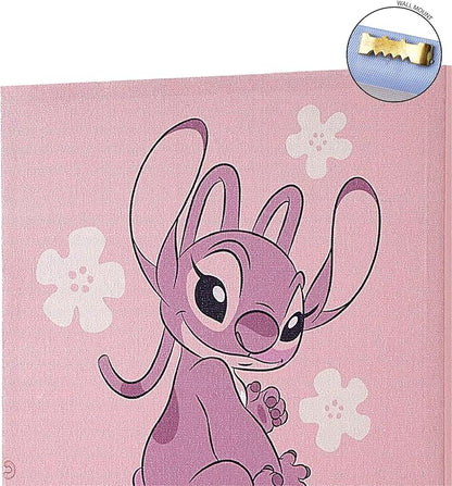 Disney Lilo & Stitch and Angel Canvas Wall Art – 4-Piece Set for Kids’ Room Décor, Each Print 12"x12", Colorful and Fun Artwork for Bedroom, Nursery, or Playroom