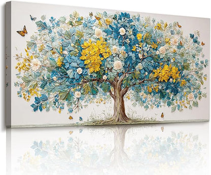 imjiayu Large Wall Art, Tree of Life Wall Art, Abstract Art Wall Decor, Nature Spiritual Tree Canvas Prints, Colorful Modern Paintings Wall Decor Living Room Bedroom Office Hallway Yoga Room 24"x48"