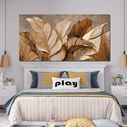 Dimpaga Canvas Wall Art Decor Artwork for Wall Decor Wall Art Pictures for Living Room Botanical Wall Art Prints Brown Modern Wall Art Decorations Artwork for walls Bedroom Office Decor 20" X 40"