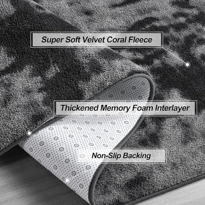 Gifeas Large Ultra Soft Modern Area Rugs for Living Room Bedroom, 6x9 Feet Tie-Dyed Dark Grey Thickened Memory Foam Indoor Carpets, Non-Slip Comfy Rug for Boys Girls Nursery Room Home Decor