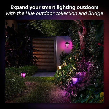 Philips Hue Resonate Outdoor Smart Wall Light, Black - White and Color Ambiance LED Color-Changing Light - 1 Pack - Requires Hue Bridge - Control with Hue App and Voice - Weatherproof