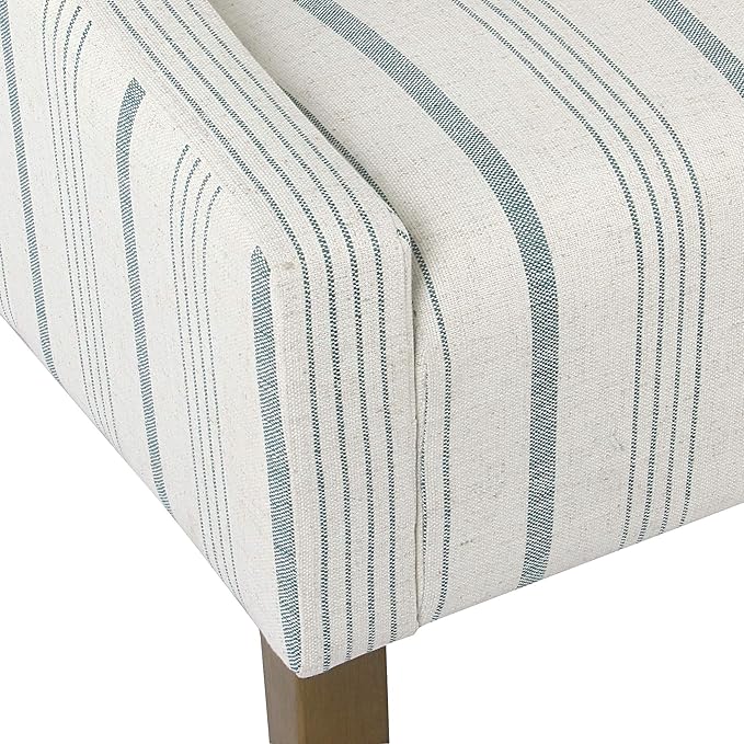 Homepop Home Decor Upholstered Classic Swoop Arm Accent Chair Accent Chairs for Living Room & Bedroom Decorative Home Furniture, Ivory & Gray Stripe