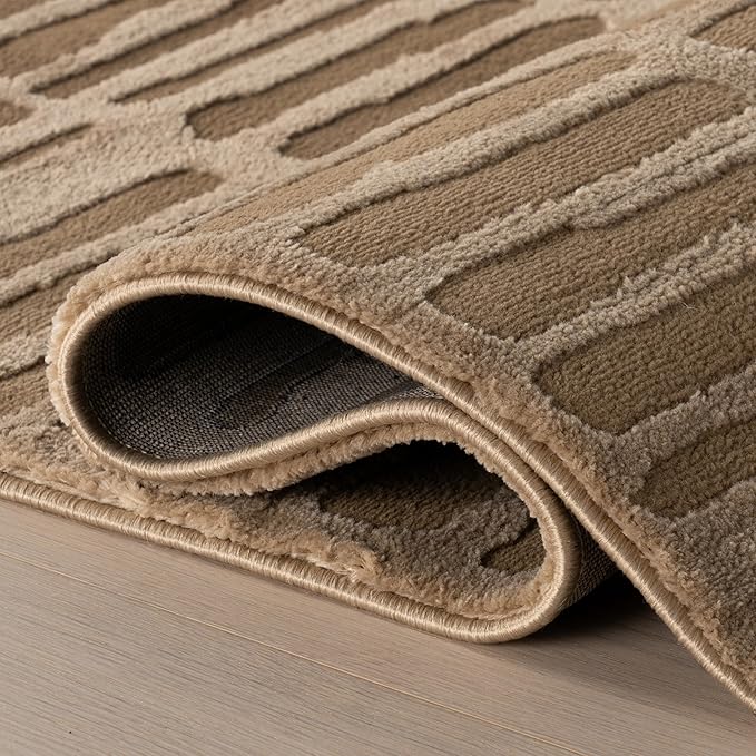 Nuloom Kailani Abstract 2' x 8' Machine Washable Runner Rug for Living Room Bedroom Dining Room Entryway Hallway, Sand