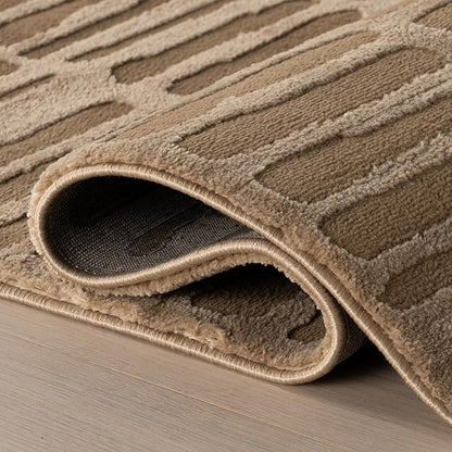 Nuloom Kailani Abstract 5' x 8' Machine Washable Area Rug for Living Room Bedroom Dining Room, Sand