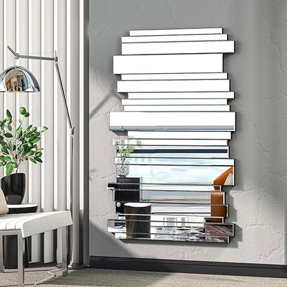 Decorative Mirrors for Wall Decor Large Mirrors for Wall Decor Living Room Silver Mirrors 27×55 inch (Silver)