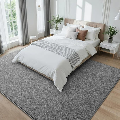 6x9 Area Rugs for Bedroom Living Room, Dark Grey Soft Low-Pile Modern Indoor Thickened Memory Foam Non-Slip Washable Carpets for Kids Dorm Home Decor Rug