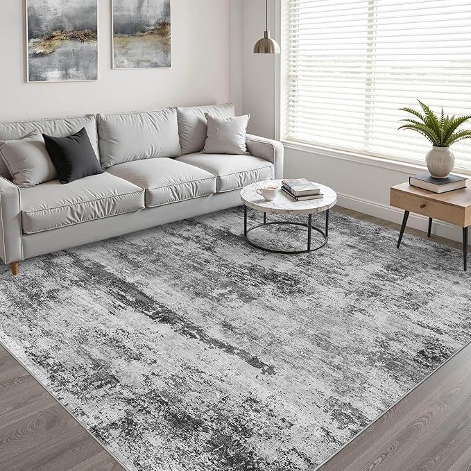10x12 Area Rug Living Room: Washable Large Abstract Neutral Modern Soft Rug Stain Resistant Indoor Floor Non-Slip Accent Carpet for Bedroom Nursery Playroom Dining Room Office Dorm Home House Decor