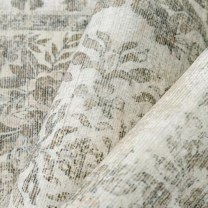 PureCozy 2x7 Runner Rug Beige Washable Hallway Kitchen Bedroom Vintage Distressed Bathroom Non Slip Medallion Floral Carpet Indoor Retro Throw Floor Mat for Office Dining Laundry Living Room