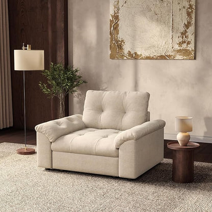Oversized Modular Sectional Sofa with Storage, Modern Deep Seat Cloud Couch for Living Room, L-Shaped Large Sectional Couch, Single Chair, Beige