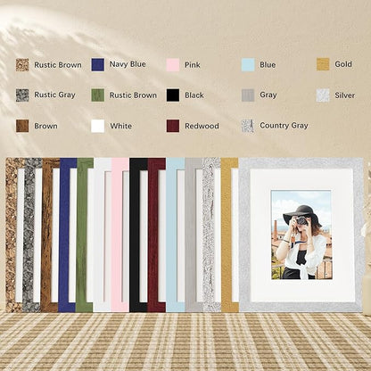 Picrit 4x6 Picture Frame Set of 12, Display 3.5x5 with Mat or 4x6 without Mat, Photo Frames for Wall Mounting or Table Top Display, Silver
