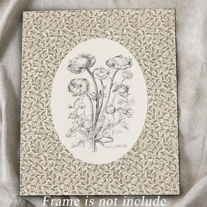 uniro Neutral Vintage Floral Wall Art Prints, Bedroom Nursery Wall Painting Canvas Prints Cottage Oil Painting, Neutral Botanical Wall Decor, Vintage Art Pictures for Bathroom Nursery Room Decor Farmhouse Wall Decor( 8" x 10"-UNFRAMED)