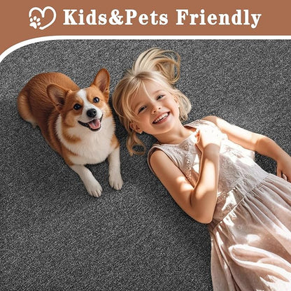 5x7 Area Rugs for Bedroom Living Room, Dark Grey Soft Low-Pile Modern Indoor Thickened Memory Foam Non-Slip Washable Carpets for Kids Dorm Home Decor Rug