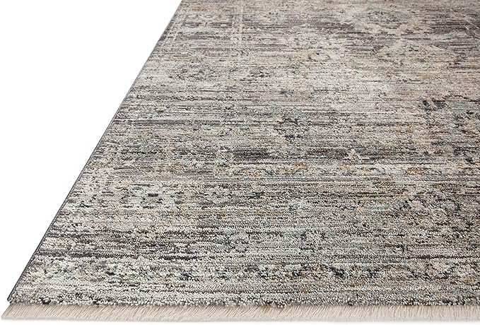 Loloi Jean Stoffer Katherine Collection KES-05 Graphite/Jade 2'-7" x 16'-0", .25" Pile Height, Runner Rug