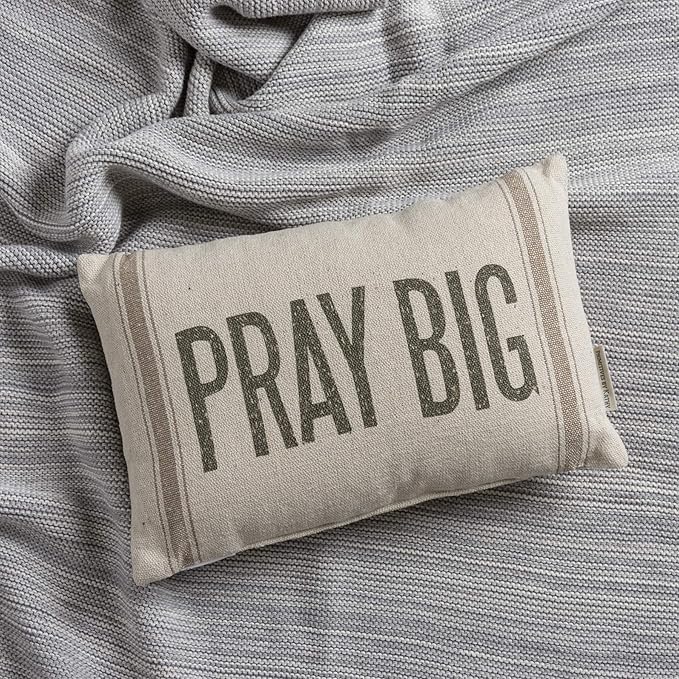 Primitives by Kathy 21659 Light Striped Pillow, 15 x 10-Inches, Pray Big