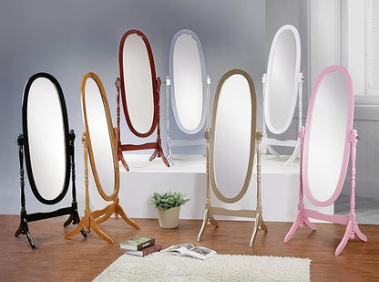 Roundhill Furniture Queen Anna Style Floor Cheval Mirror, Pink