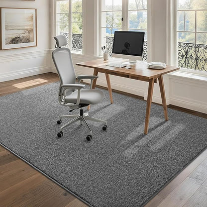 7x10 Area Rugs for Bedroom Living Room, Dark Grey Soft Low-Pile Modern Indoor Thickened Memory Foam Non-Slip Washable Carpets for Kids Dorm Home Decor Rug
