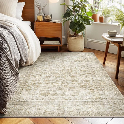 Machine Washable Throw Rugs for Entryway: Door Mat Indoor Entrance 4x6 Rug Small Area Rug Non Slip Low Pile Soft Kitchen Rugs for Front Door Indoor Entrance Entry Kids Room