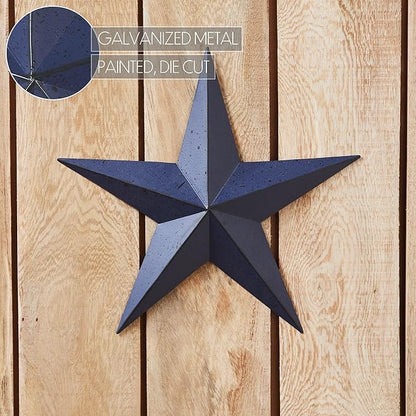 VHC Brands Patriotic Faceted Metal Star Wall Hanging 12x12, Independence Day Decor, American Star Design, Distressed Appearance Metal Wall Art