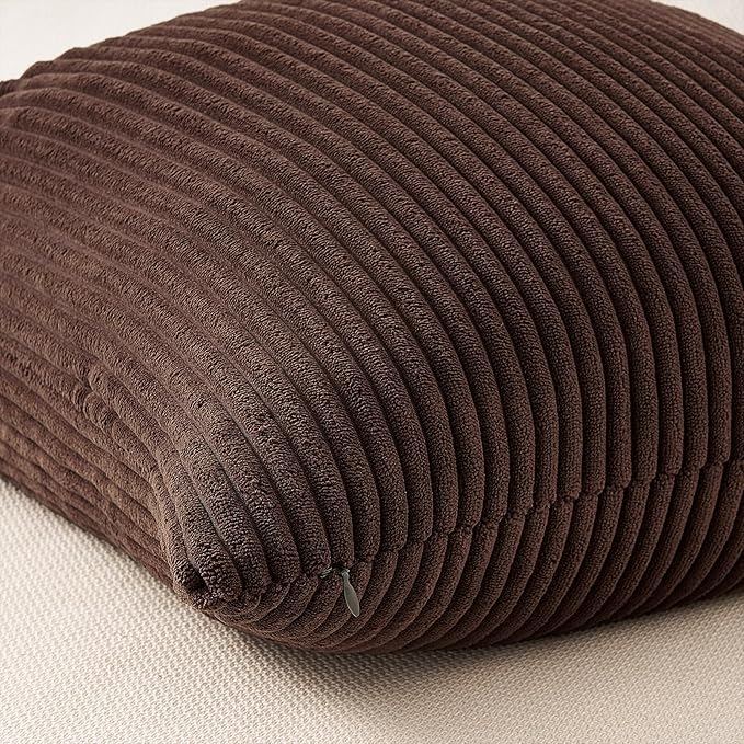 Topfinel 20 by 20 Pillow Covers Set of 4 Rustic Modern Soft Corduroy Striped Decorative Cushion Cover Gold Brown Gradient Farmhouse Pillow Case for Sofa Couch Living Room Bedroom