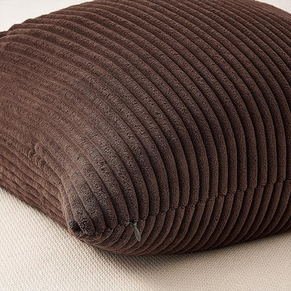 Topfinel Rustic Throw Pillow Covers 18x18 Inch Set of 4 Soft Farmhouse Corduroy Striped Decorative Cushion Cover Gold Brown Gradient Fall Pillow Case for Sofa Couch Living Room Bedroom